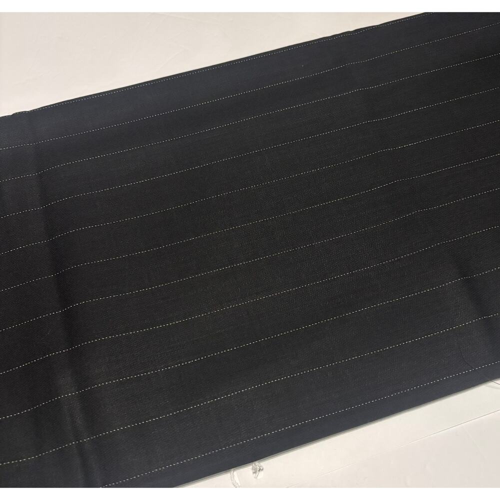 Black White Pinstripe Wool Fabric 60" Wide 1.5 Yards Suiting Sewing Material